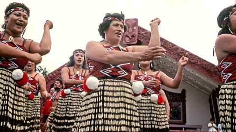Brett, A. (1988, February 20). Waipareira group. Mavis Tuoro on right [Photograph]. Anthropology Photographic Archive, The University of Auckland Library.