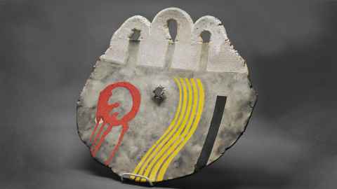 untitled patterned ceramic plate by Brian Gartside