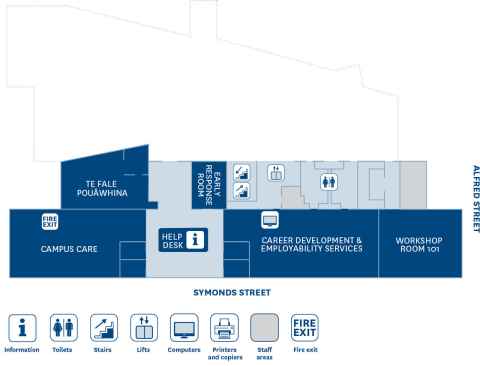 Floor plan Kate Edger Information Commons level 1