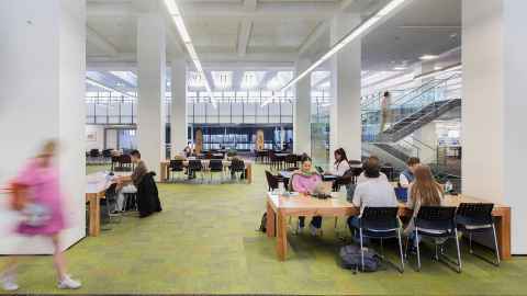 Students studying in the General Library