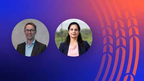 Ignite panellists on multicoloured background