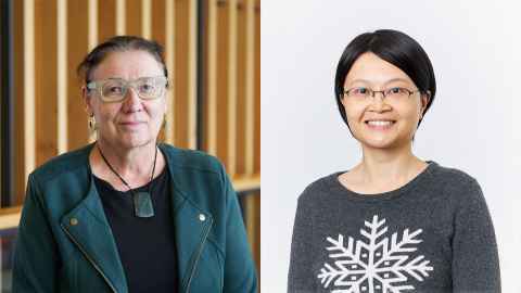 Jen Rogers and Hui Hui Phua, 2025 recipients of the Te Rau Hiranga Celebrating Research Excellence Award.