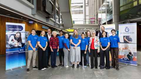 Prof Justin O’Sullivan, Prof Caroline Crowther, Distinguished Prof Dame Jane Harding and A/Prof Gergely Toldi with Liggins Institute Clinical Research Interns