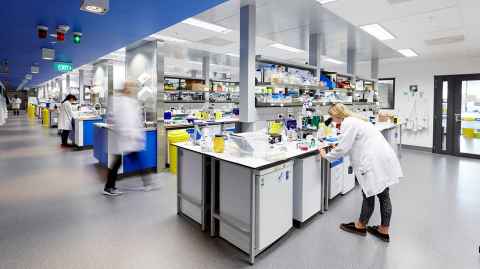 student in lab