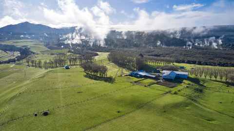 Ngapouri Research Farm overhead with steam
