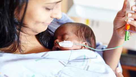 Mother with preterm baby