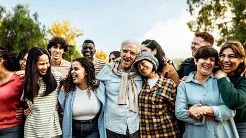 Group of happy adults - mixed gender, age and ethnicity