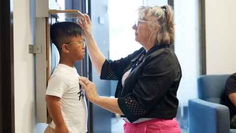 Height of participant in Achondroplasia being measured