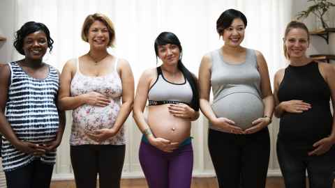 Five pregnant women