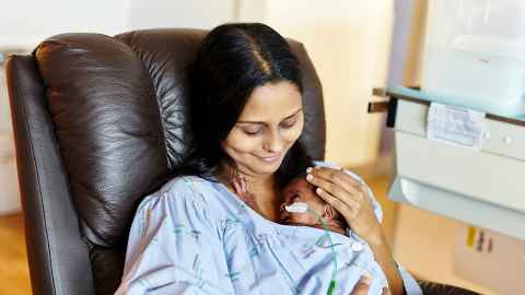 Mother with preterm baby