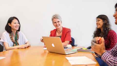 Distinguished Professor Dame Jane Harding meeting with Liggins Institute staff