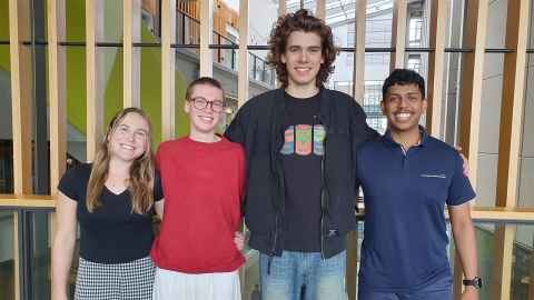 Current Liggins interns: Chloe Bell, Sylvia McDougall, Henri Heaphy and Aakash Prasad