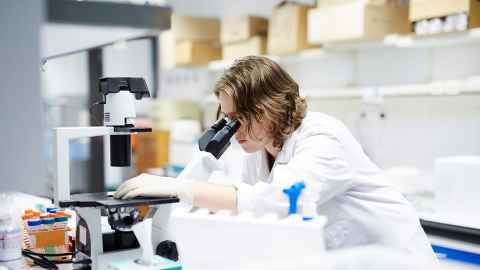 Student in the Liggins Institute research laboratory