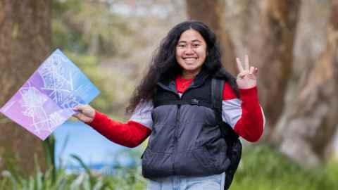 Students walking to class