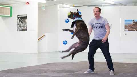Patrick Neilands with a dog