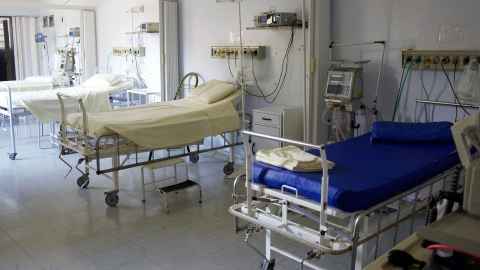 Beds in a hospital ward