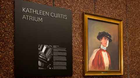 Kathleen Curtis portrait and plaque unveiled at the Kathleen Curtis Atrium naming ceremony November 2018