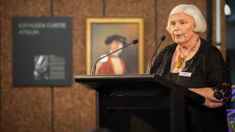 Dame Chamian O'Connor at the Kathleen Curtis Atrium naming ceremony November 2018