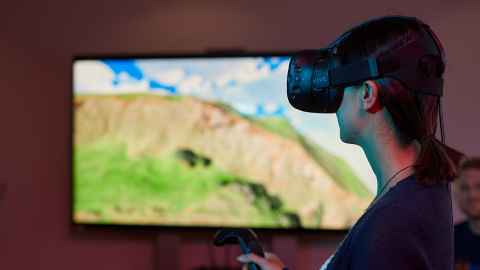 Person wearing a VR headset
