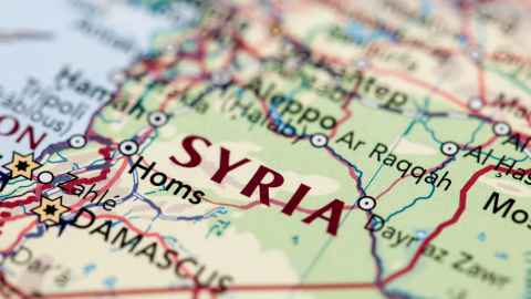 Map of the Middle East focussing on Syria