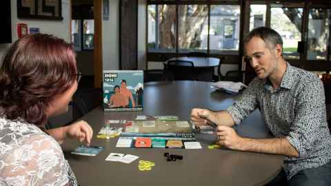 Ruth Lemon and Richard Durham give their game, Hohi 1816, a test run.