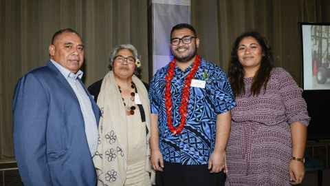 Fuimaono Dylan Asafo with his family
