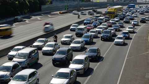 Vehicles on a motorway