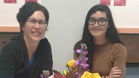 Associate Professor Jennifer Frost and KDee Ma'ia'i.