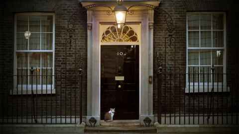 The doorway of No 10 Downing Street is pictured, home of the UK's new Prime Minister Boris Johnson who will lead what Neal Curtis says is a changing form of government.
