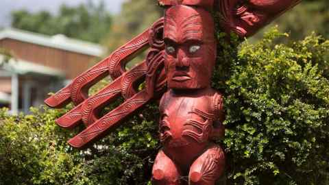 Carving at the Waipapa Marae, University of Auckland.