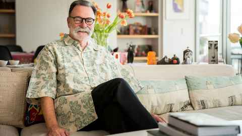 Trevor Richards at home in his Auckland apartment.
