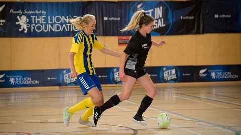 Maxine Cooper playing futsal