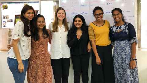 Lucy Redwood, third from left, with her co-workers at an NGO called Atma in Mumbai, India.