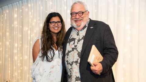 Anthropology student Patricia Pillay with one of her mentors, Dave Veart.