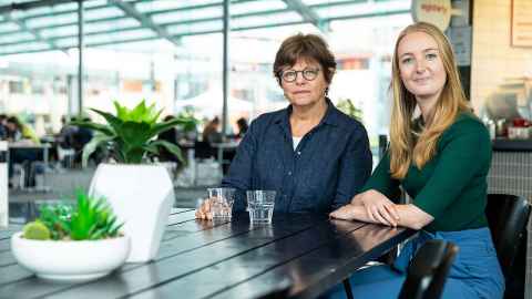 Jenny Young, left, and Joya Kemper urge New Zealand to be a global leader for sustainability and ethical farming. 