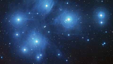 The brightest stars in the Matariki cluster. Photo: Stardome Observatory.