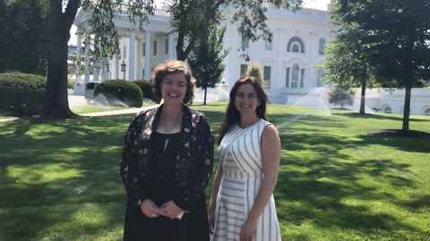 Professor Juliet Gerrard and Marta Mager in front of the White House, Washington DC.