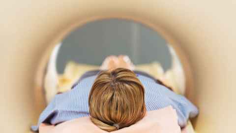 Person lying in an MRI machine