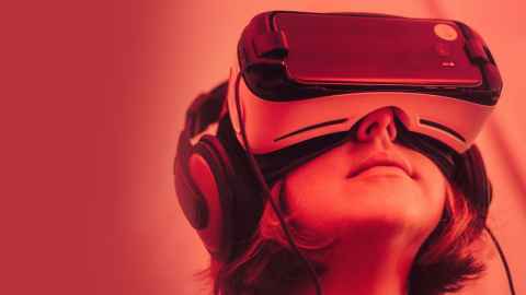 Person wearing a VR headset