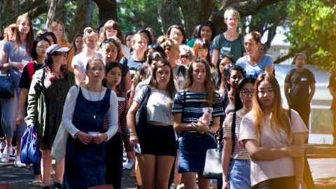 A group of students