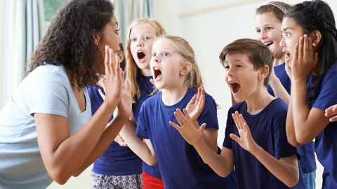A group of young students are pictured enjoying a drama class with their teacher but, according to Professor O'Connor: "Visual arts, music, dance and drama, the life blood of a creative education have been systematically dismantled from schools." Photo: iStock