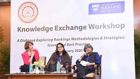 Prof. Jenny Dixon, Prof. Kanika Bhal, Prof. Rupamanjari Ghosh at knowledge exchange workshop