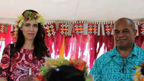 Jacinda Ardern and Aupito Tofae Su'a William Sio