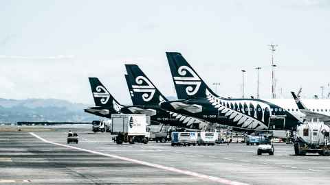 Air New Zealand aircraft at the airport