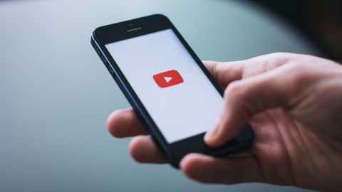 A phone screen showing a YouTube icon