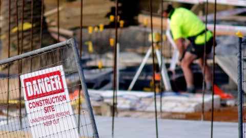 A man working on a construction site