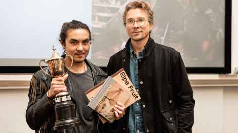 Winner John Golena with competition sponsor, Simon Devitt