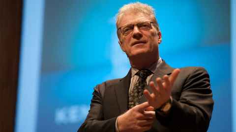 The image shows the late SirKen Robinson: his premature death is a blow for arts educators. Photo: WikiCommons