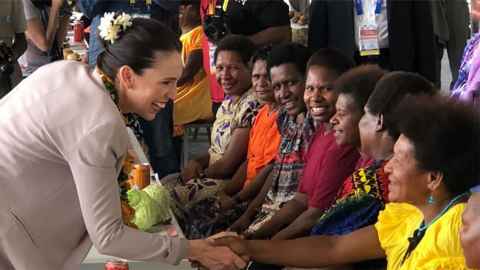Jacinda Ardern visiting Papua New Guinea for APEC in 2018
