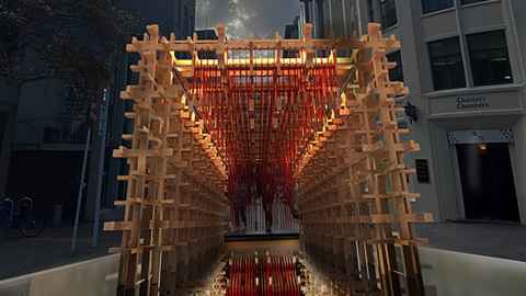 A wooden structure.